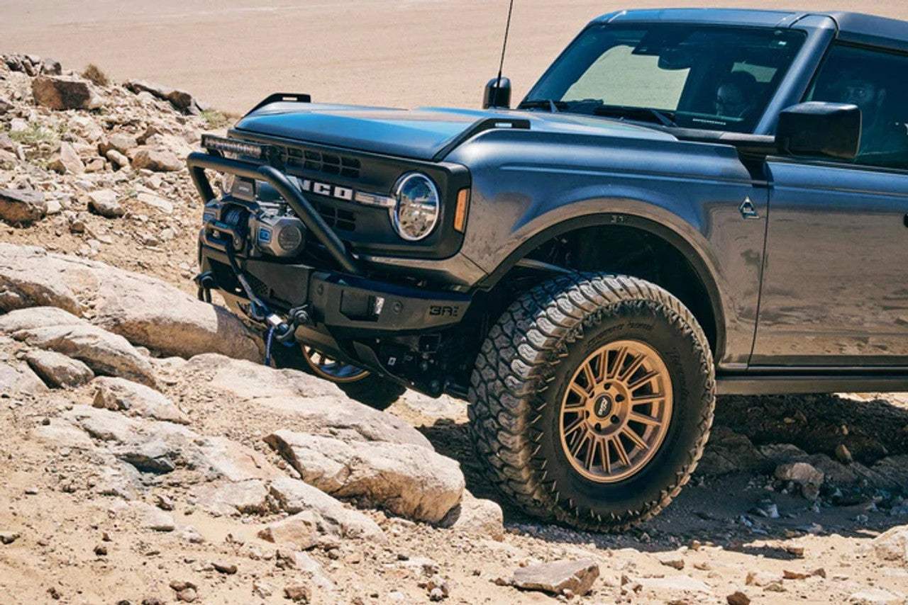 2021-2024 Ford Bronco with Odyssey Fender Delete Kit for enhanced wheel travel and clearance.