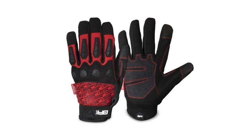 Durable trail gloves with touchscreen compatibility, enhanced grip, and reinforced fingertips.