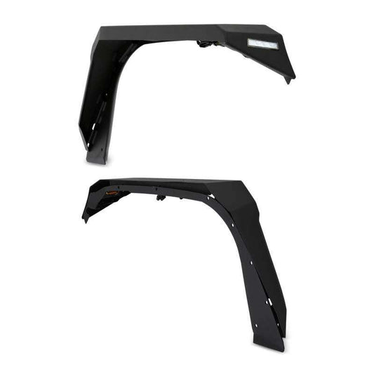 2018-2024 Jeep Wrangler JL & Gladiator JT front fender flares, durable steel, high clearance, integrated lighting.