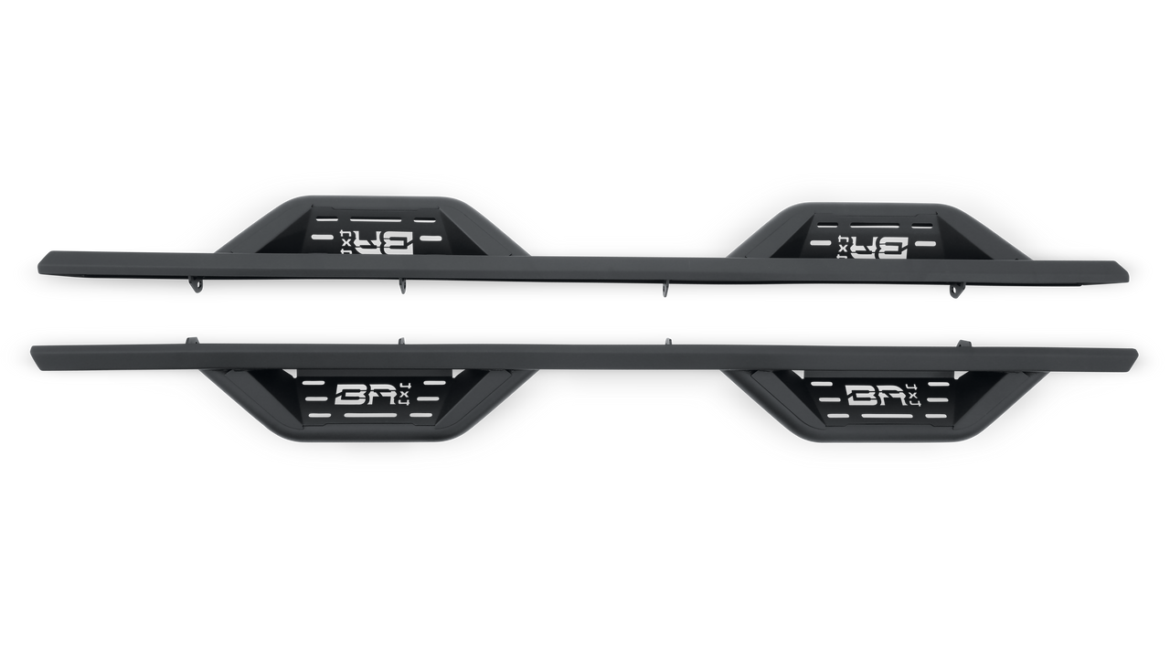 2019-2024 Chevrolet Silverado 1500/2500/3500 Crew Cab Ambush Side Steps, sleek black design, durable construction.