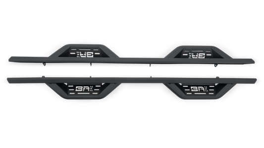 2019-2024 Chevrolet Silverado 1500/2500/3500 Crew Cab Ambush Side Steps, sleek black design, durable construction.