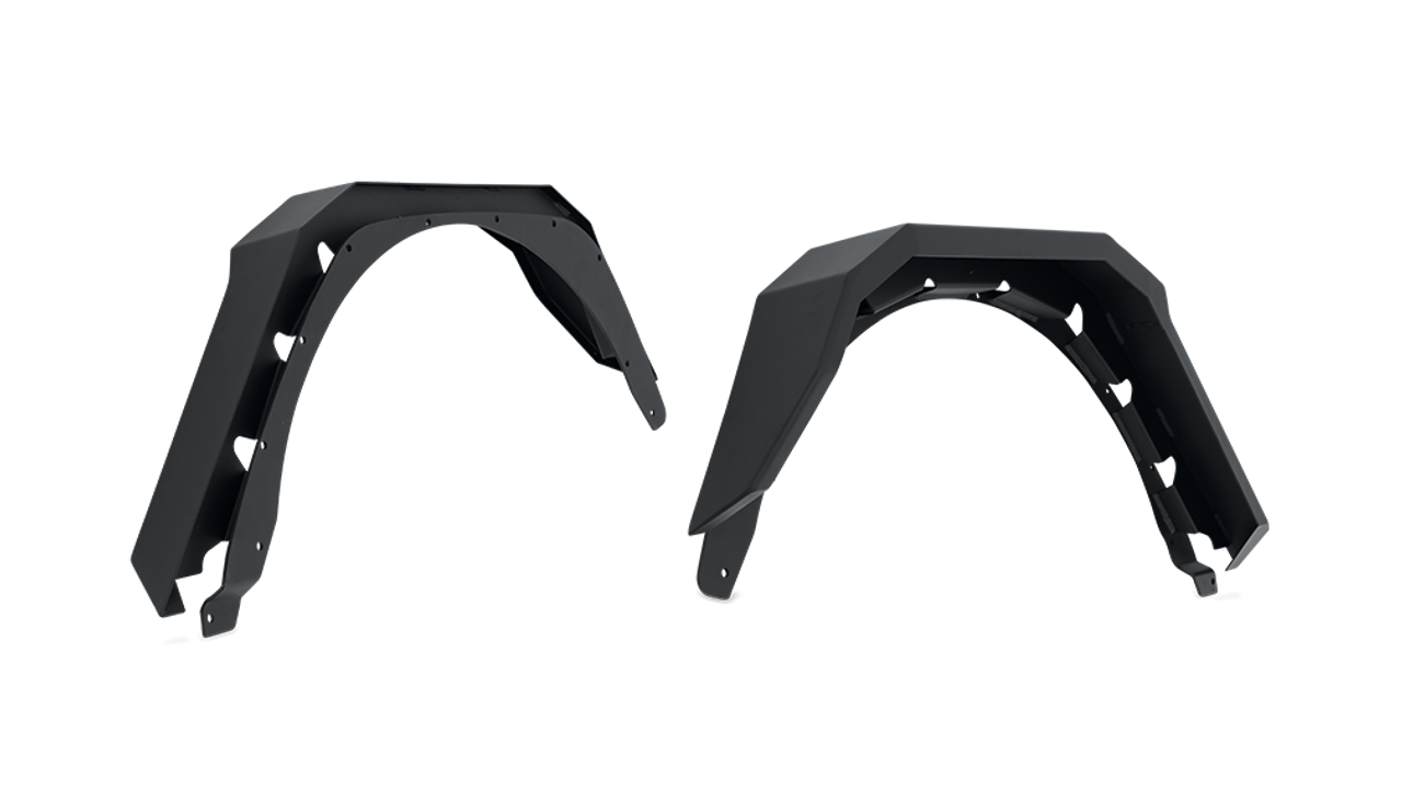 2018-2024 Jeep Wrangler JL rear fender flares in durable black steel.