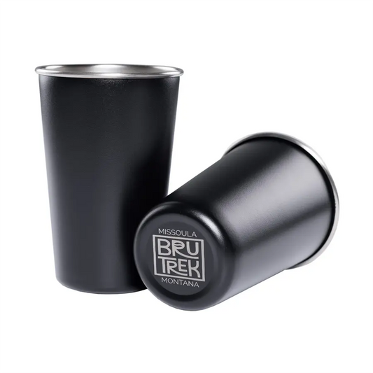 Stainless steel camp cups for outdoor adventures.