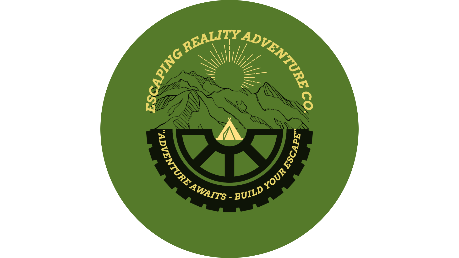 Escaping Reality Adventure Co. sticker featuring outdoor exploration design and logo.