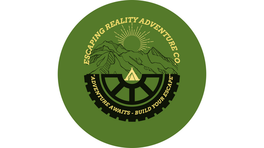 Escaping Reality Adventure Co. sticker featuring outdoor exploration design and logo.
