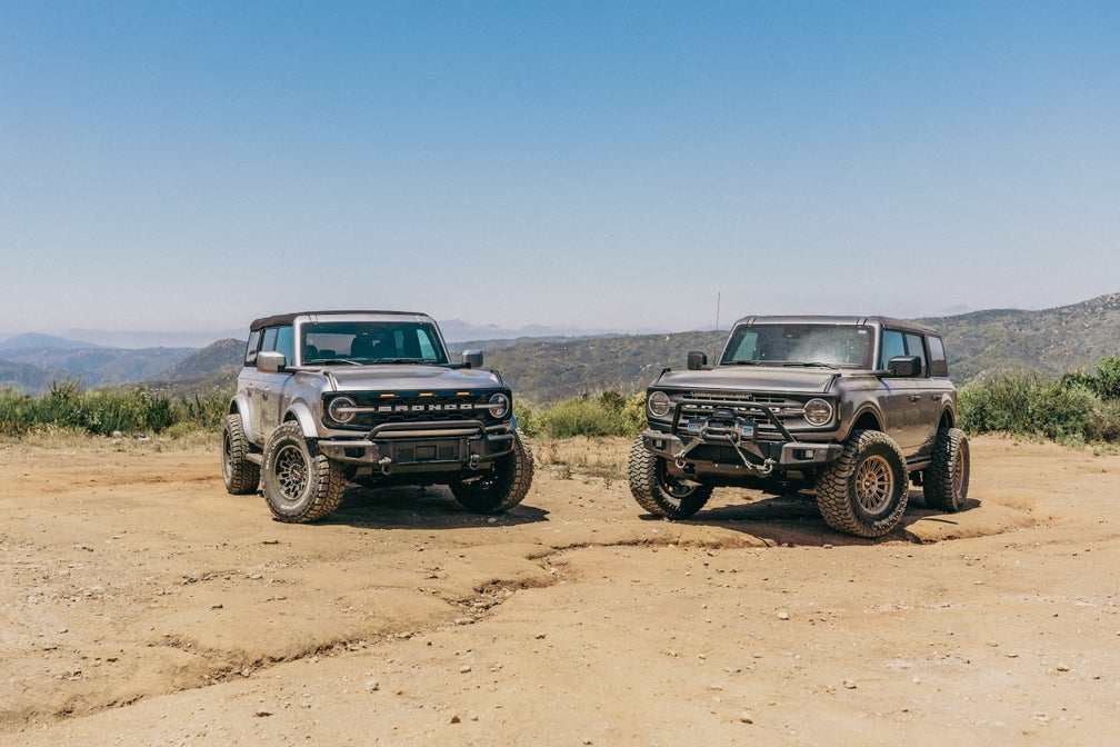 2021-2024 Ford Bronco with Odyssey Front Bumper in an off-road setting.