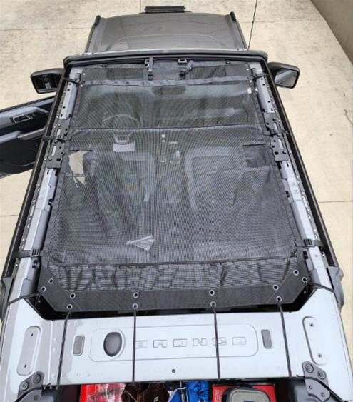 2021-2024 Ford Bronco 2/4 Door Mesh Top providing sun protection and airflow.