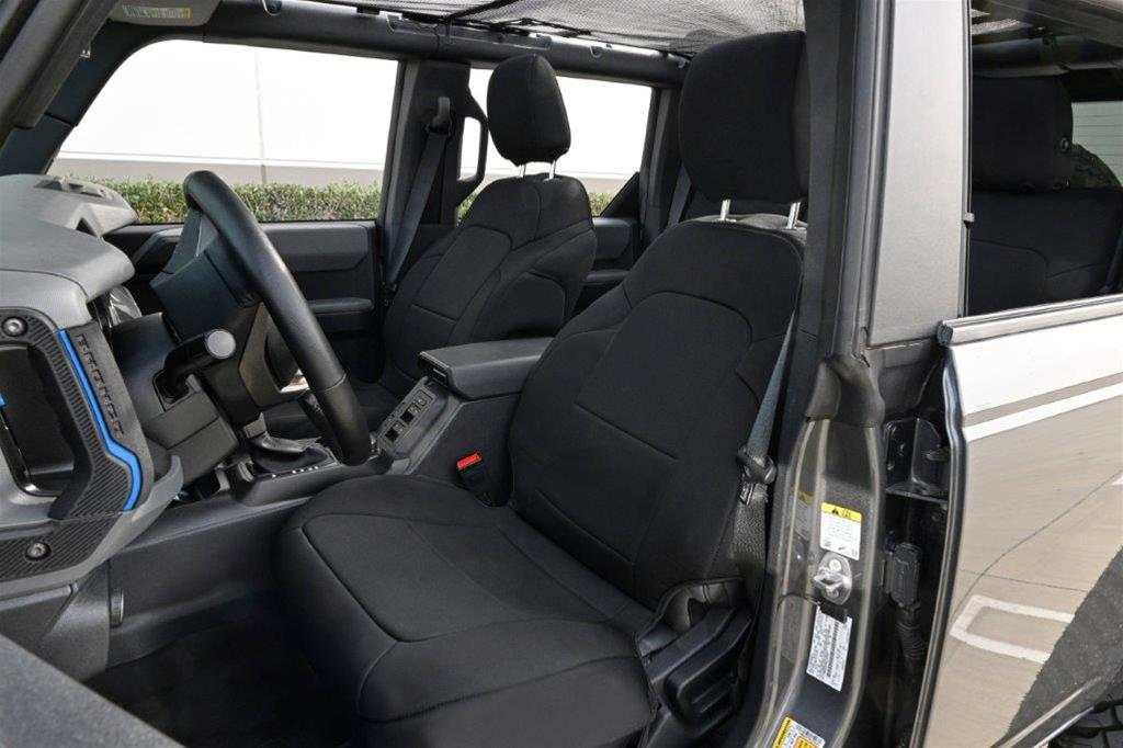 2021-2024 Ford Bronco front seat covers, neoprene, black, interior protection.