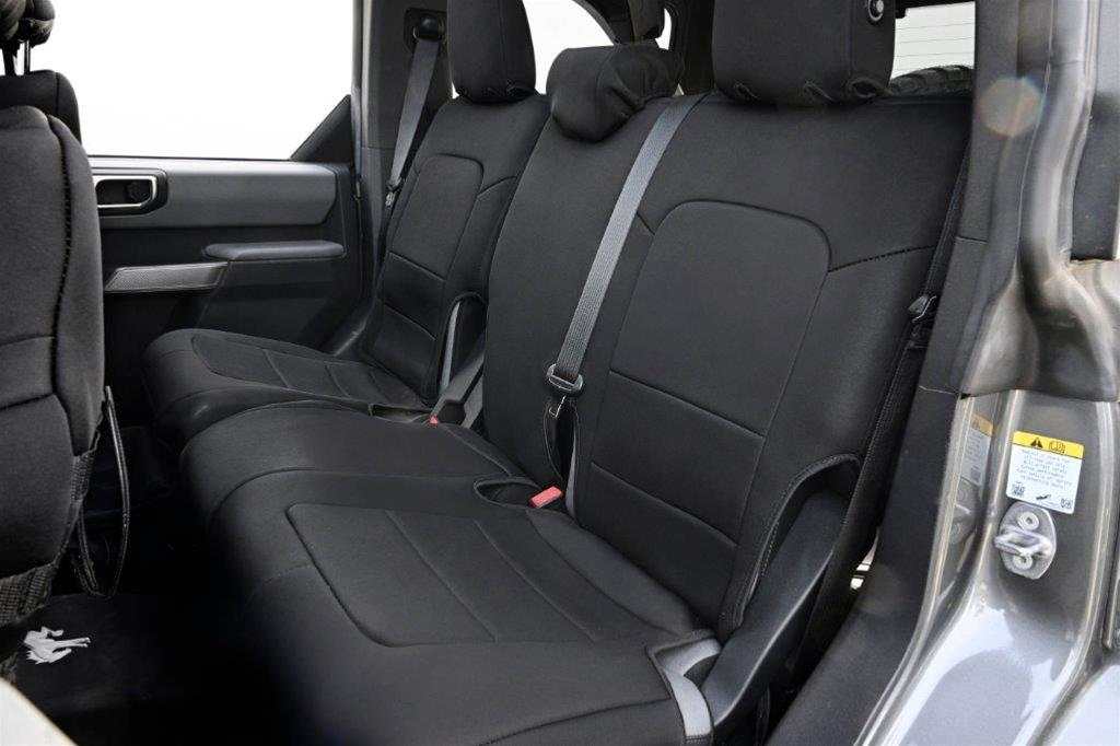 2021-2024 Ford Bronco rear seat covers in black neoprene.