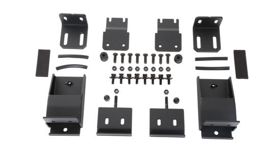 2007-2018 Jeep Wrangler JK Roof Rack Mount Kit components laid out for installation.