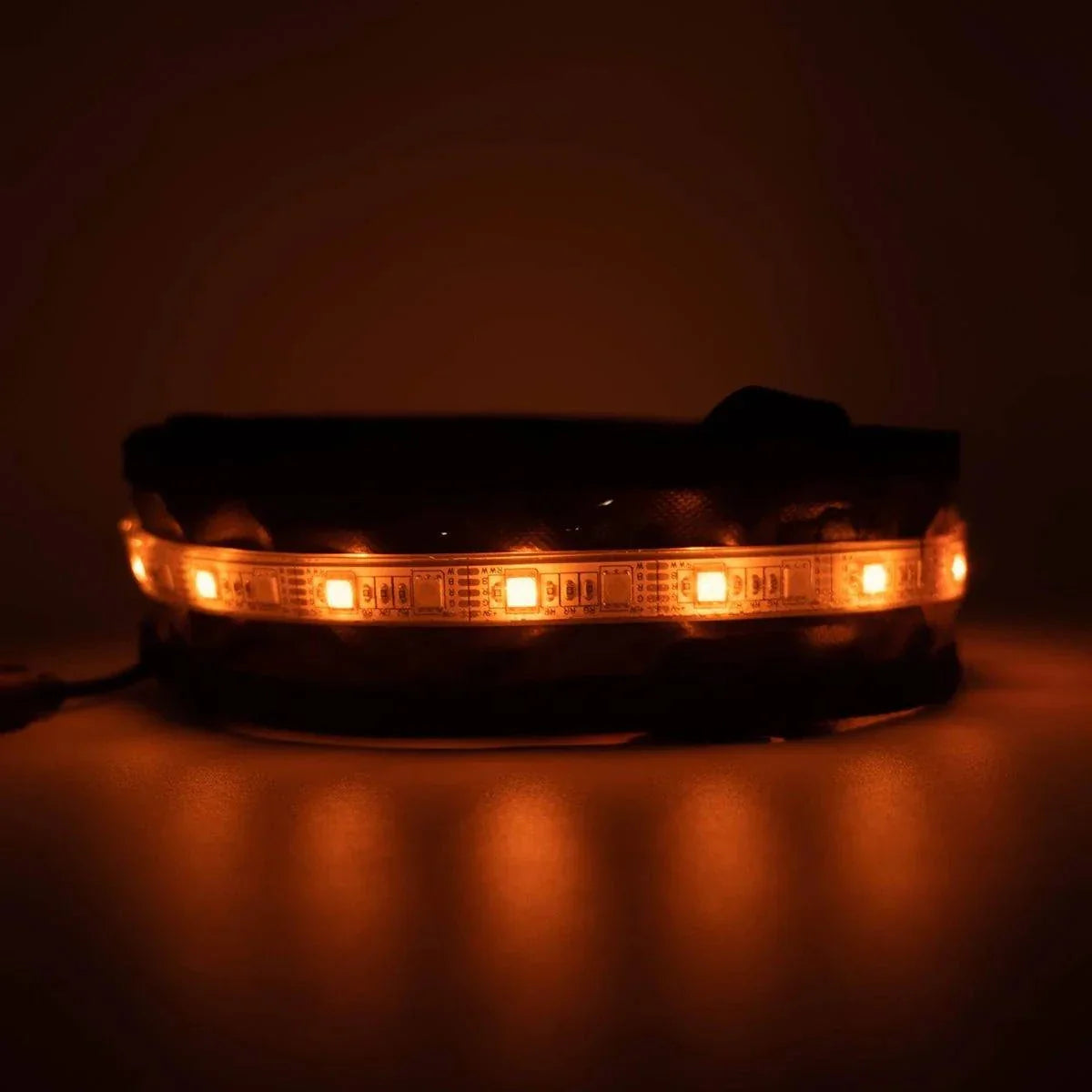 TUFF STUFF® Overland LED Light Strip USB in amber/white for rooftop tent illumination.