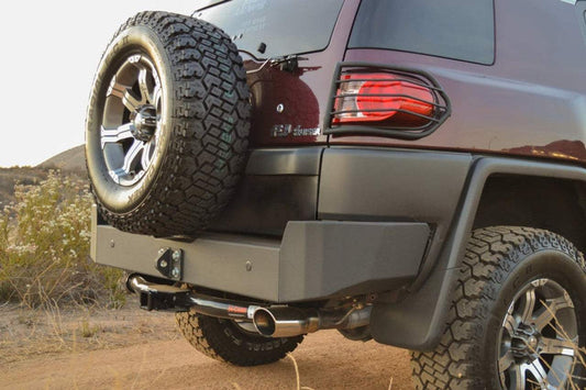 2007-2014 Toyota FJ Cruiser heavy-duty rear bumper with durable black powder coat.