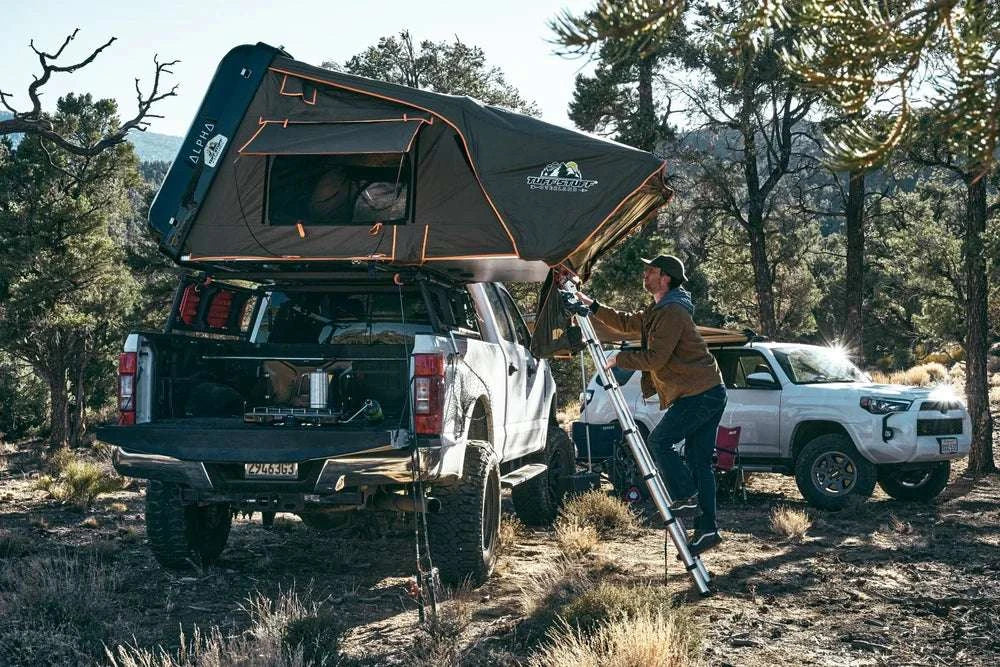 TUFF STUFF® OVERLAND ALPHA™ HARD TOP SIDE OPEN TENT, GRAY, 4 PERSON
