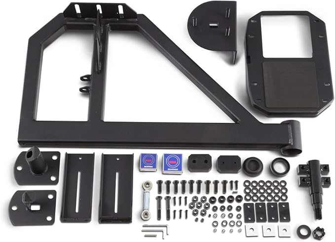 2018-2024 Jeep Wrangler JL tire carrier with hardware, fits JL-2965/JL-2966 bumper.