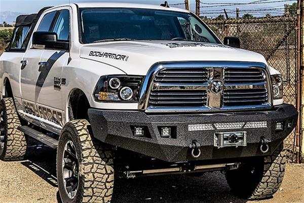 2010-2018 Dodge Ram 2500/3500 Eco Series Front Winch Bumper with rugged style and modern design.
