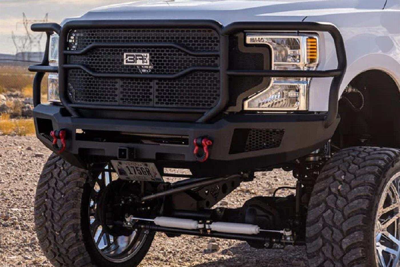 2017-2022 Ford Super Duty Ambush XT Front Bumper, durable black finish, sleek design, integrated protection.